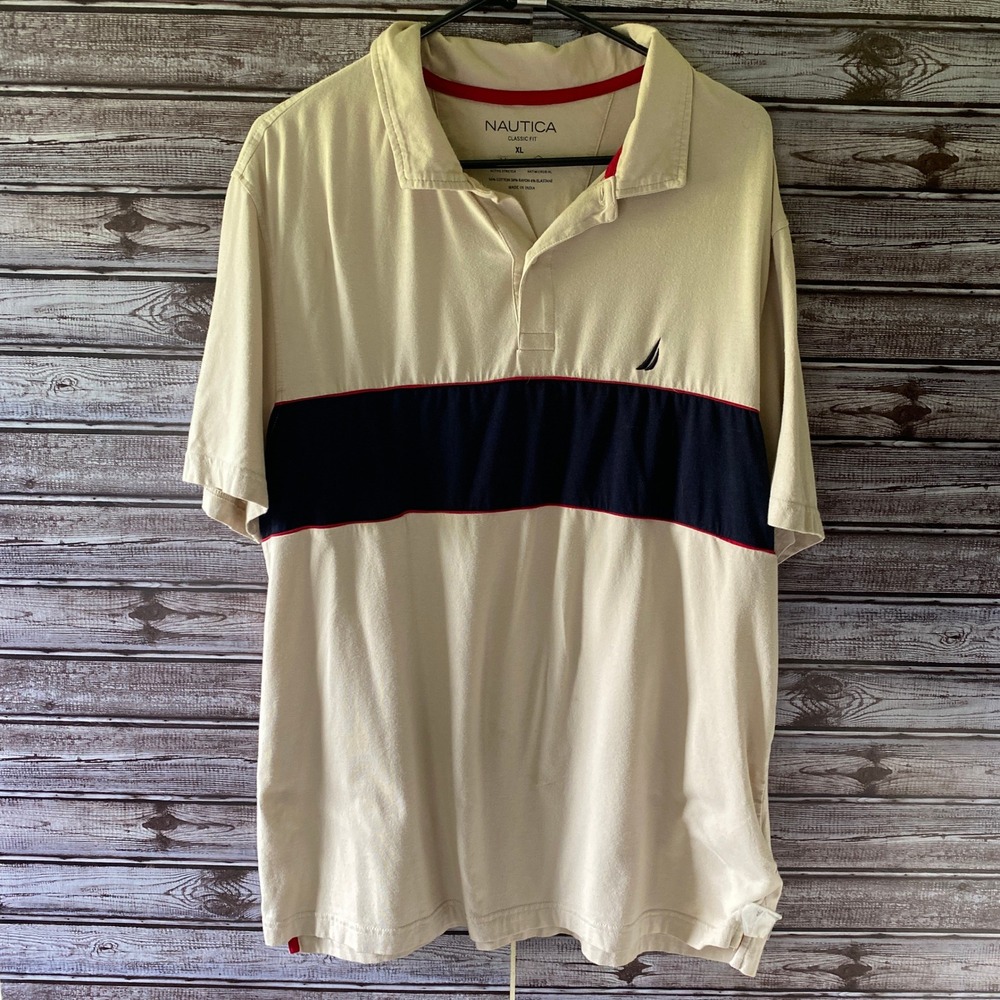 Nautica Men's Short-Sleeved Polo Shirt Size XL Classic Fit Logo